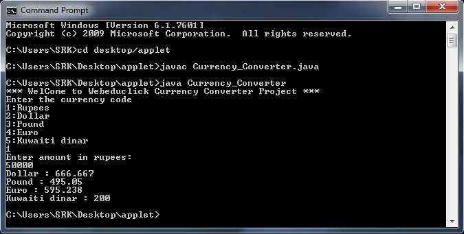 Currency Converter Project in Java